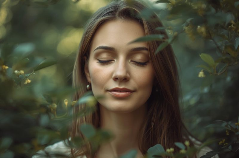 Nature-Based Stress Relief. use real woman